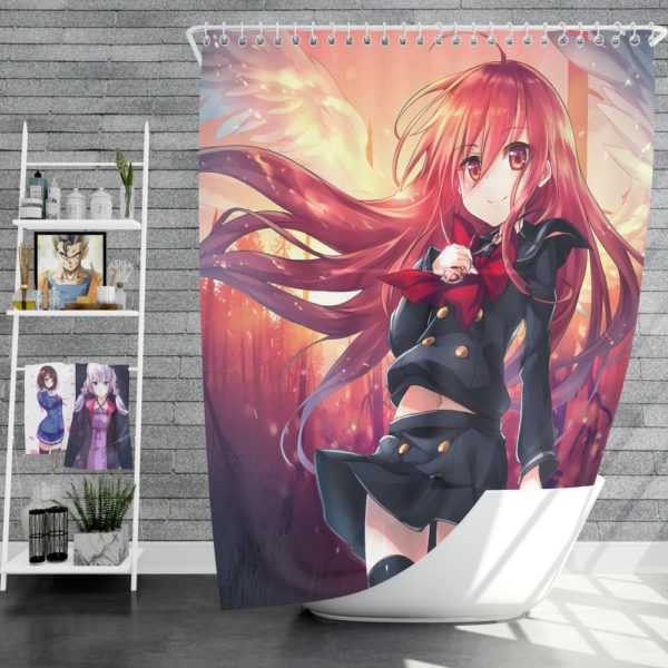Anime Girl Fire Angel Shower Curtain