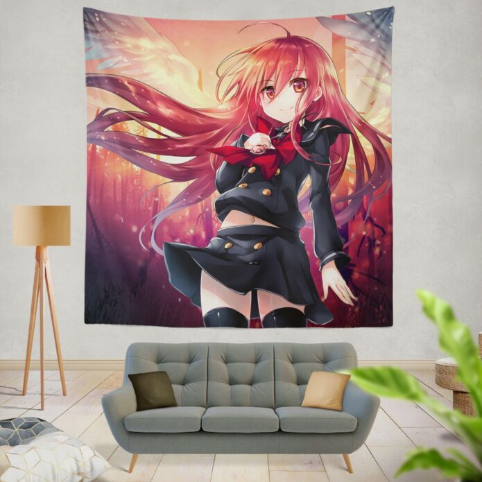 Anime Girl Fire Angel Wall Hanging Tapestry