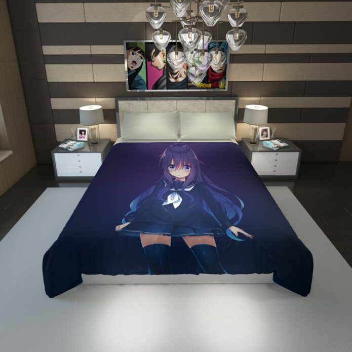 Anime Girl School Uniform Duvet Cover