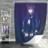 Anime Girl School Uniform Shower Curtain