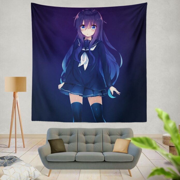 Anime Girl School Uniform Wall Hanging Tapestry