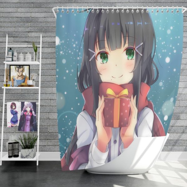 Anime Girl Winter Xmas Gift Shower Curtain