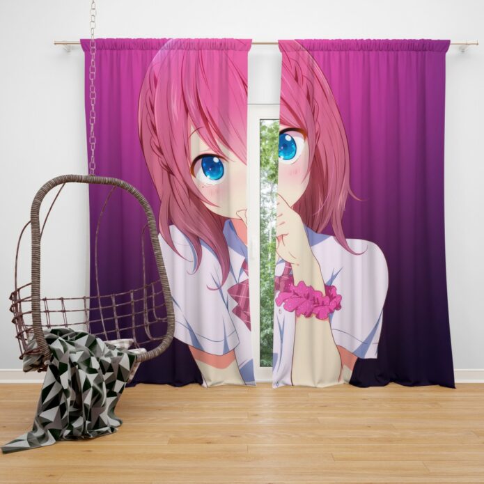 Anime Girl Yawning Teen Bedroom Window Curtain