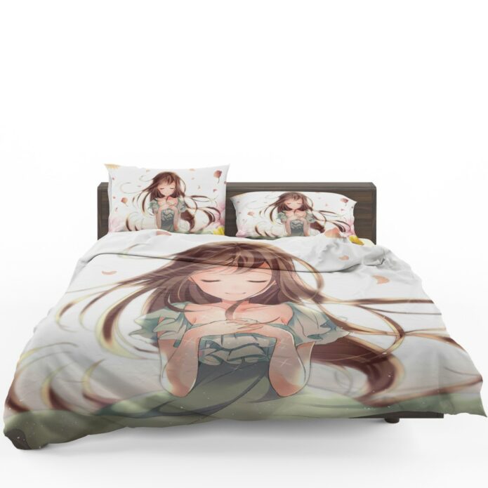 Beautiful Japanese Anime Girl Queen King Bedding Set 1