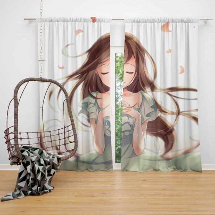 Beautiful Japanese Anime Girl Queen King Bedroom Window Curtain