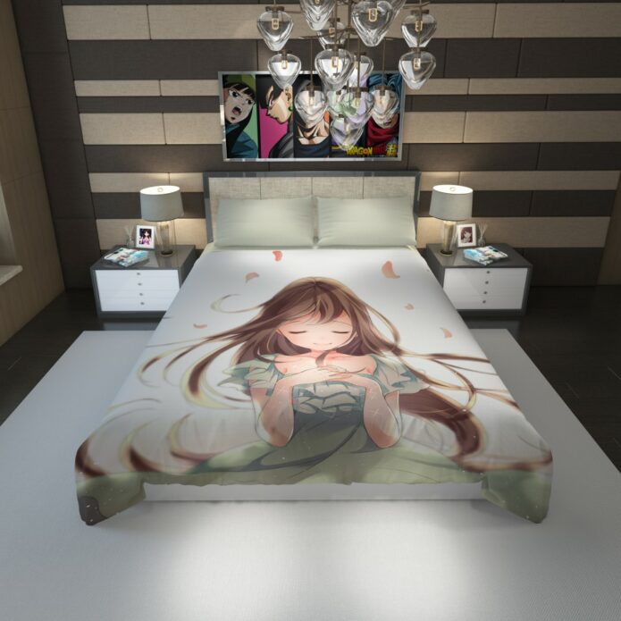 Beautiful Japanese Anime Girl Queen King Duvet Cover 1