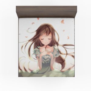 Beautiful Japanese Anime Girl Queen King Fitted Sheet