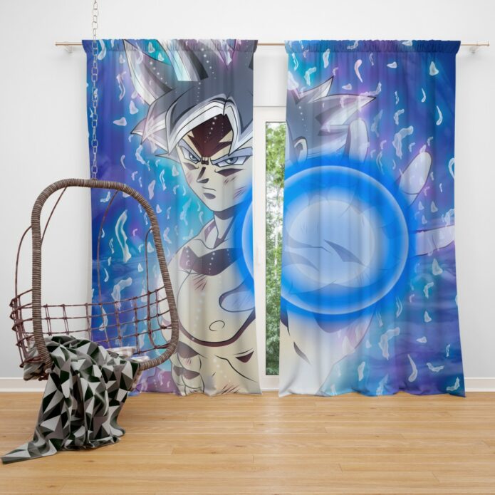 Blue Ultra Instinct Goku Teen Bedroom Window Curtain