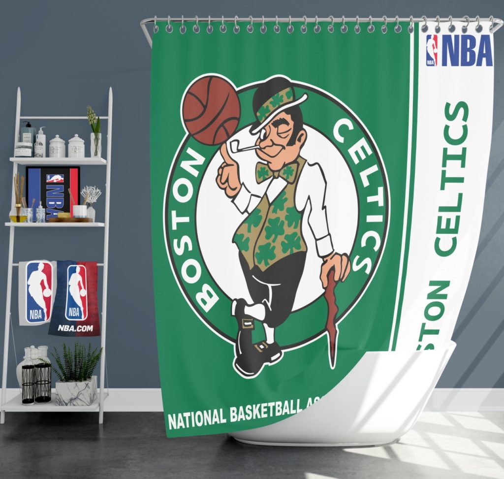 Boston Celtics NBA Basketball Bathroom Shower Curtain | EBeddingSets