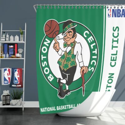 Boston Celtics NBA Basketball Bathroom Shower Curtain