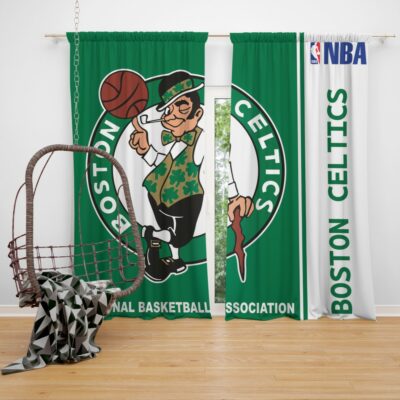 Boston Celtics NBA Basketball Bedroom Window Curtain