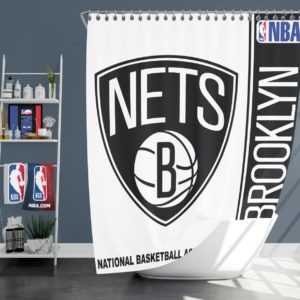 Brooklyn Nets NBA Basketball Bathroom Shower Curtain