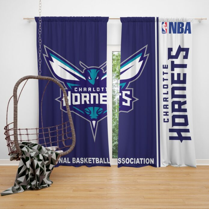 Charlotte Hornets NBA Basketball Bedroom Window Curtain