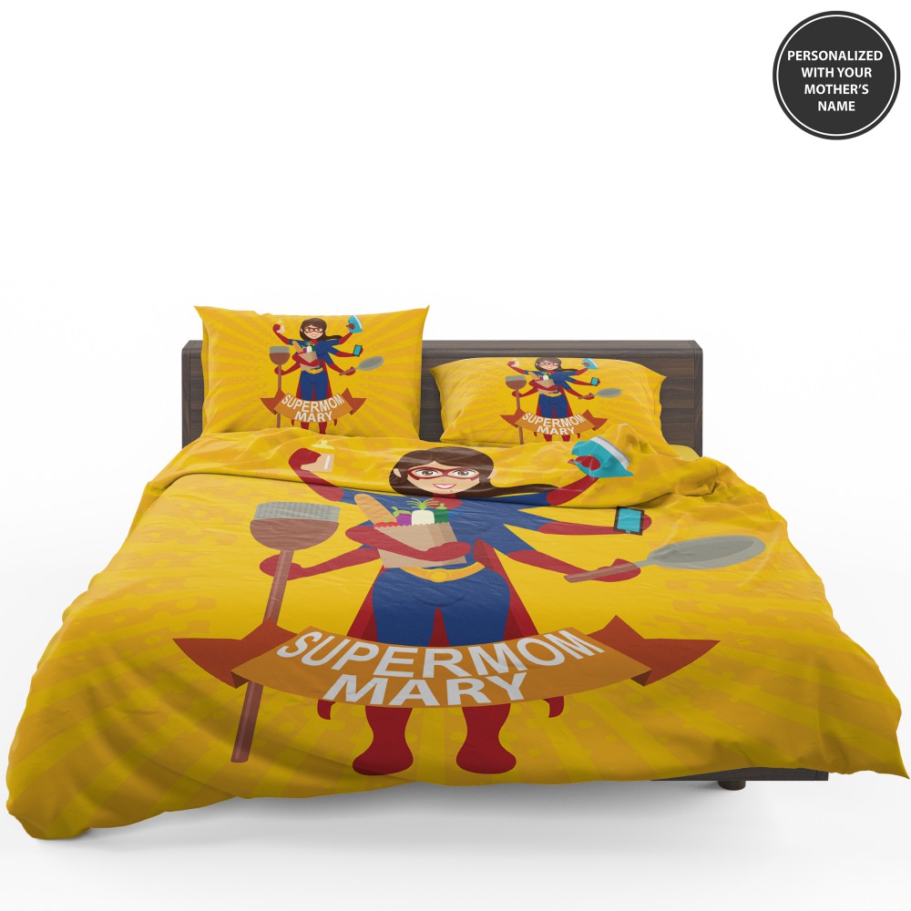 Custom Print Super Mom Personalized Bedding Set Ebeddingsets