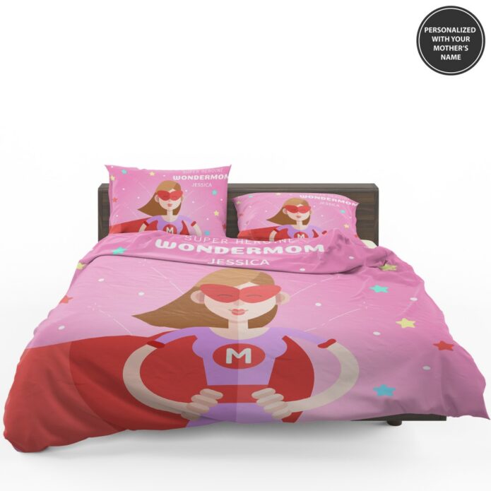 Custom Super Heroine Wonder Mom Personalized Bedding Set 1