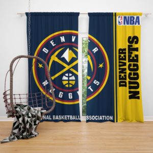 Denver Nuggets NBA Basketball Bedroom Window Curtain