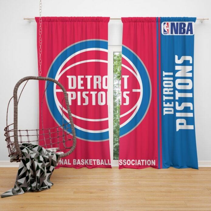 Detroit Pistons NBA Basketball Bedroom Window Curtain