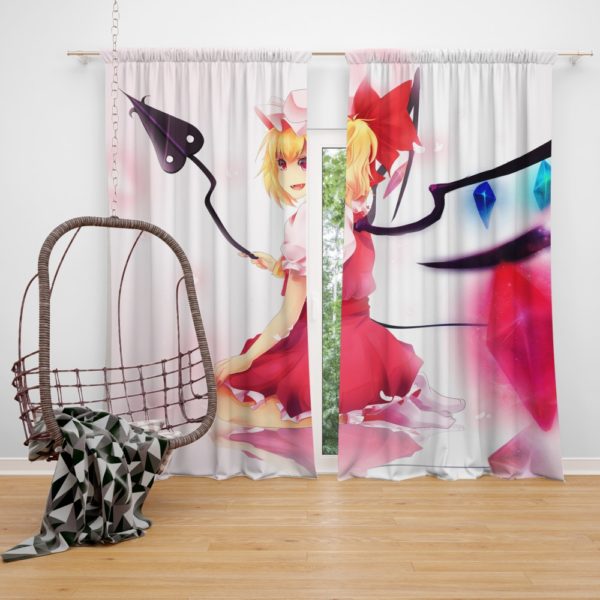 Flandre Scarlet Anime Girl Vampire Bedroom Window Curtain