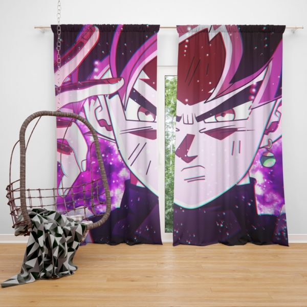 Goku Black Super Saiyan Rose Bedroom Window Curtain