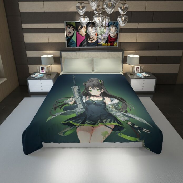 Green Girls Frontline Anime Duvet Cover