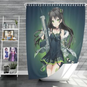 Green Girls Frontline Anime Shower Curtain