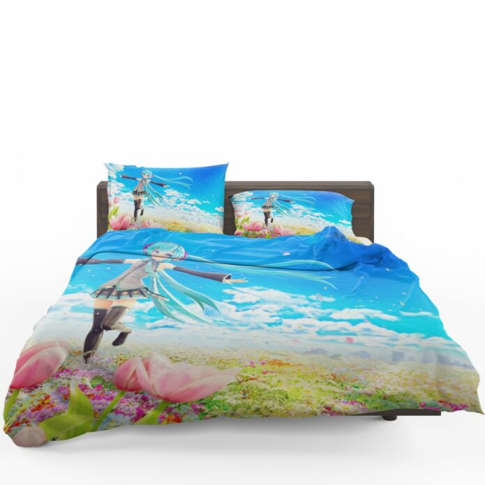 Hatsune Miku Flowers Tulips Anime Bedding Set 1