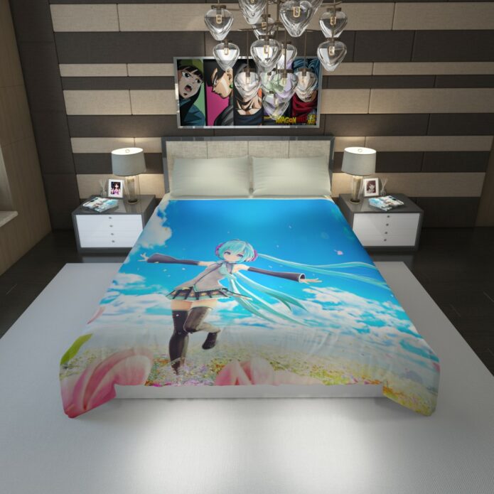 Hatsune Miku Flowers Tulips Anime Duvet Cover 1