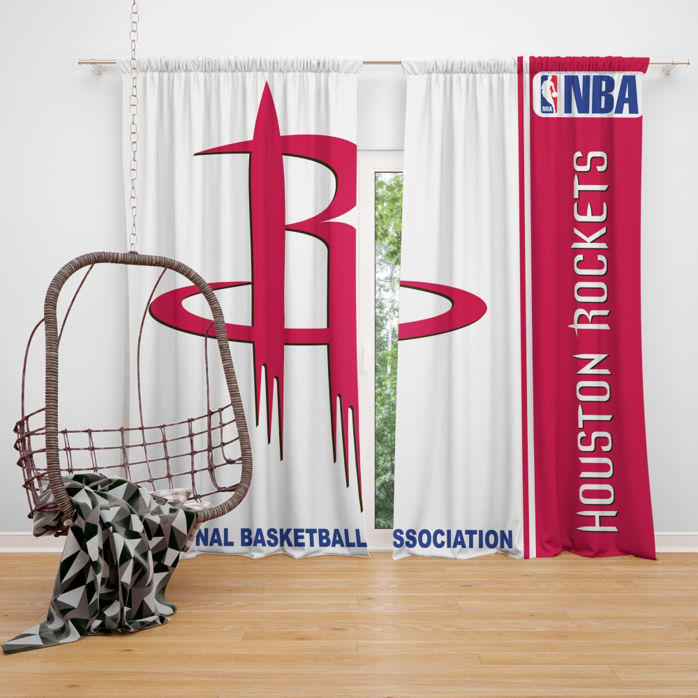 Houston Rockets Nba Basketball Bedroom Window Curtain Ebeddingsets
