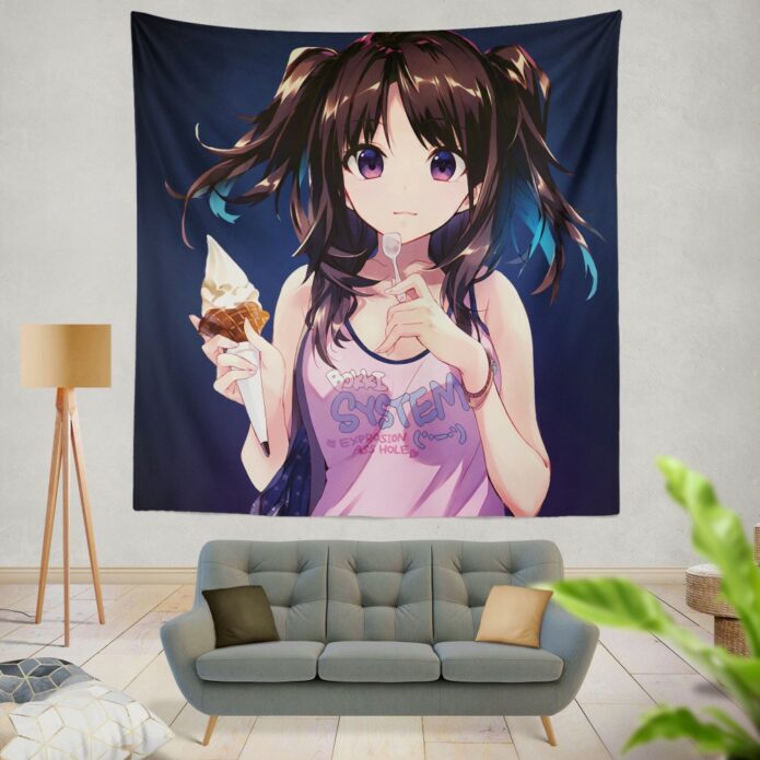 Ice Cream Desert Anime Girl Wall Hanging Tapestry