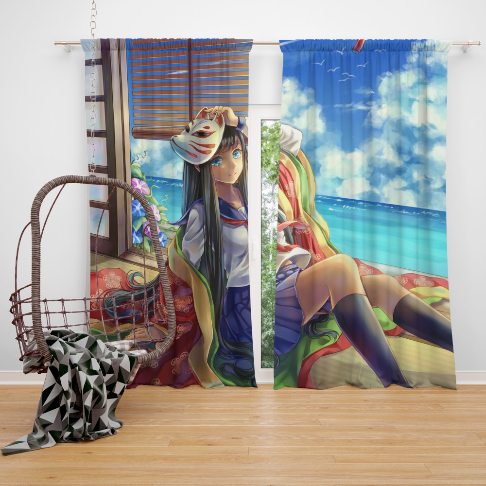 Japanese Anime School Girl Bedroom Window Curtain Ebeddingsets