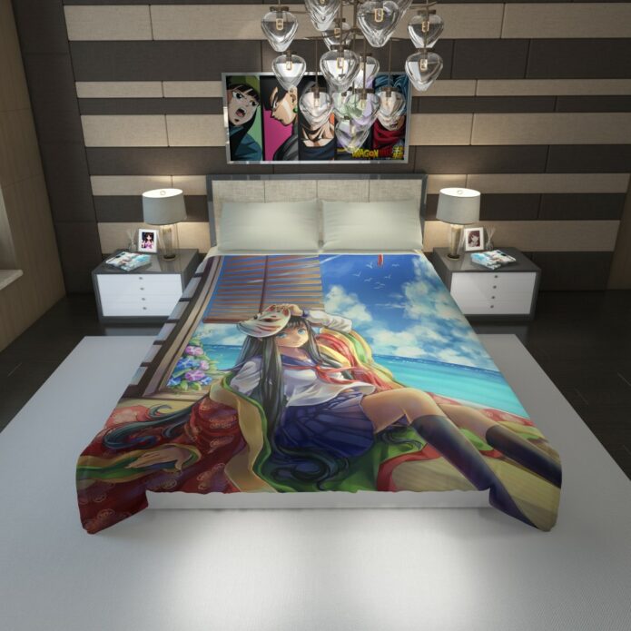 Japanese Anime School Girl Duvet Cover