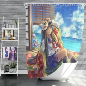 Japanese Anime School Girl Shower Curtain