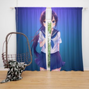 Japanese School Uniform Anime Bedroom Window Curtain