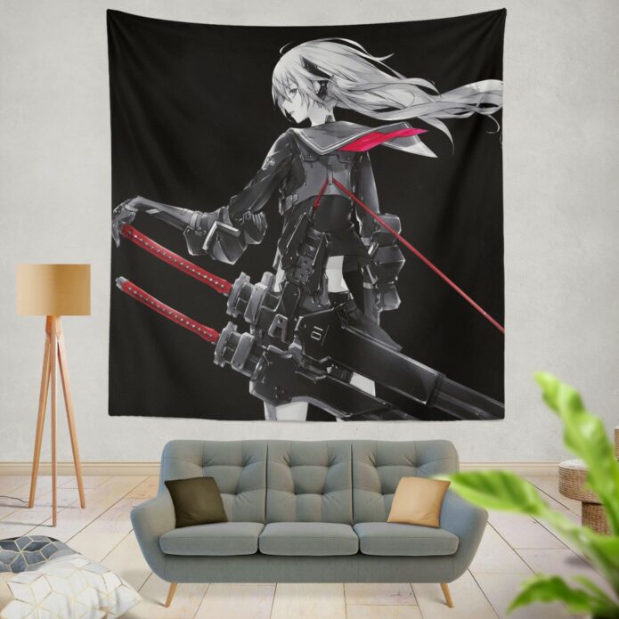 Katana Anime Girl Cute Anime Wall Hanging Tapestry