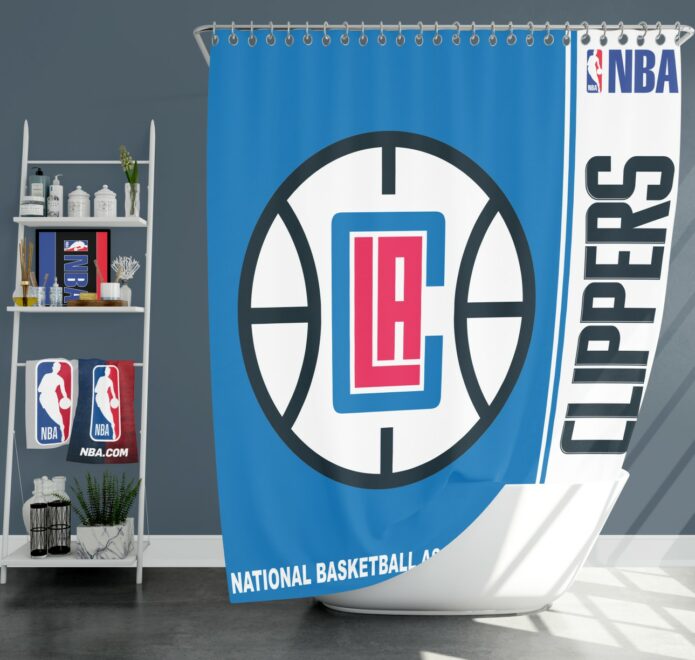 LA Clippers NBA Basketball Bathroom Shower Curtain