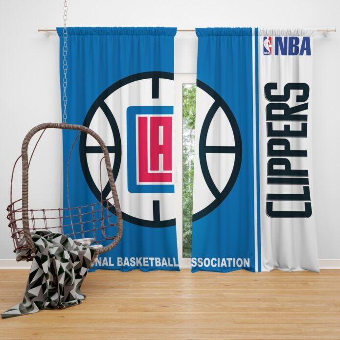 LA Clippers NBA Basketball Bedroom Window Curtain