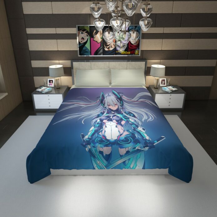 Mecha Girl Cute Anime Duvet Cover