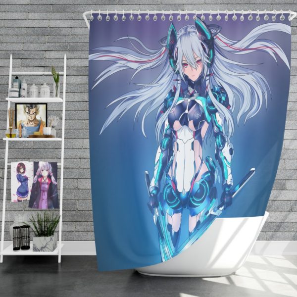 Mecha Girl Cute Anime Shower Curtain