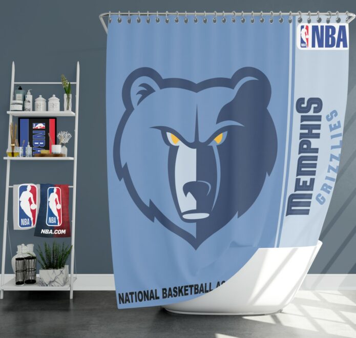 Memphis Grizzlies NBA Basketball Bathroom Shower Curtain