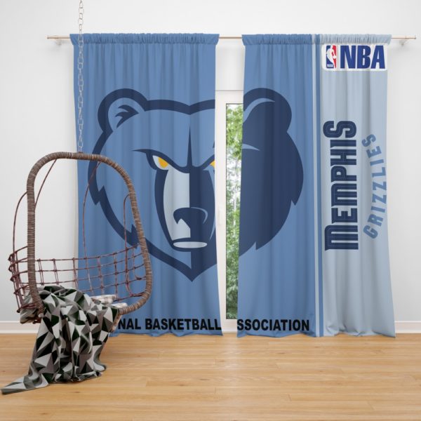 Memphis Grizzlies NBA Basketball Bedroom Window Curtain