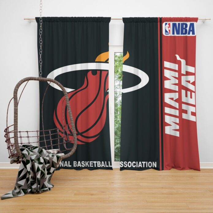 Miami Heat NBA Basketball Bedroom Window Curtain