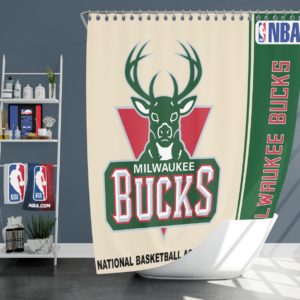 Milwaukee Bucks NBA Basketball Bathroom Shower Curtain