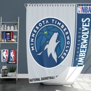 Minnesota Timberwolves NBA Basketball Bathroom Shower Curtain