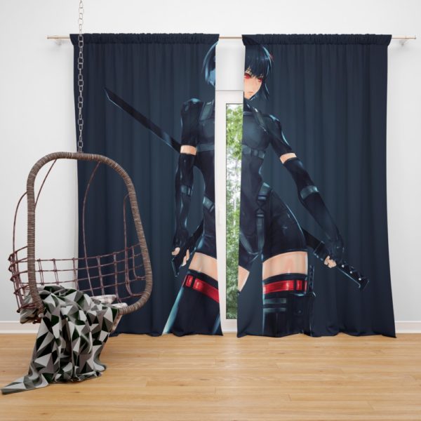 Motoko Kusanagi Ghost In The Shell Bedroom Window Curtain