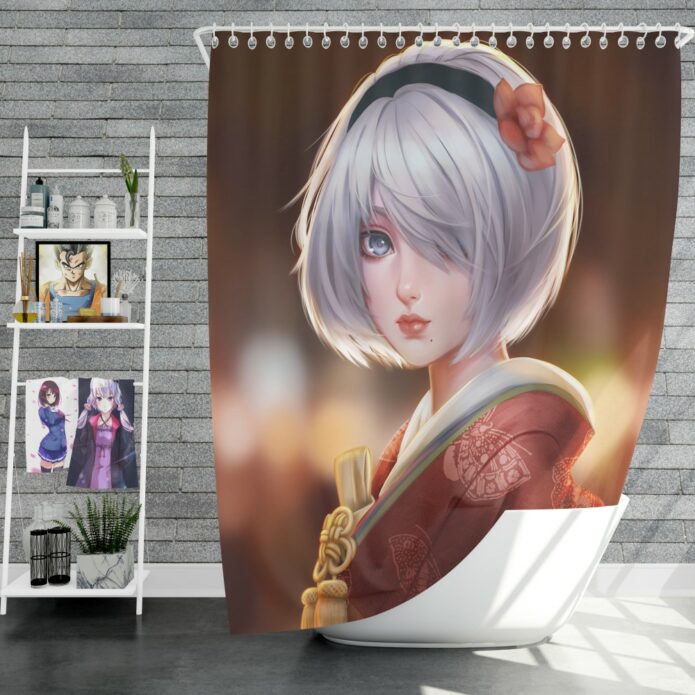 Nier Automata Japanese Costume Anime Shower Curtain