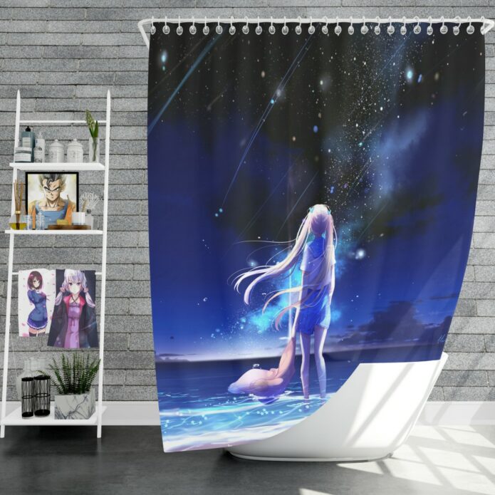 Night Sea Blue Beach Shower Curtain