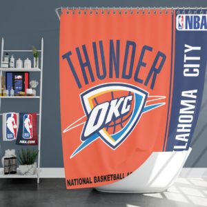 Oklahoma City Thunder NBA Basketball Bathroom Shower Curtain