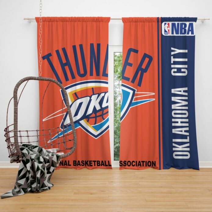 Oklahoma City Thunder NBA Basketball Bedroom Window Curtain