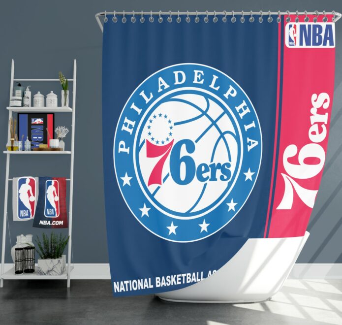 Philadelphia 76ers NBA Basketball Bathroom Shower Curtain