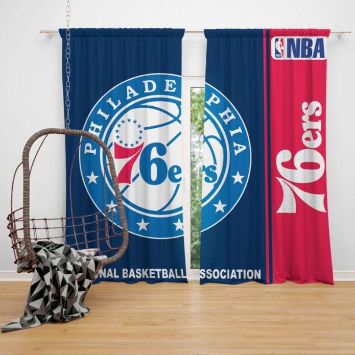 Philadelphia 76ers NBA Basketball Bedroom Window Curtain